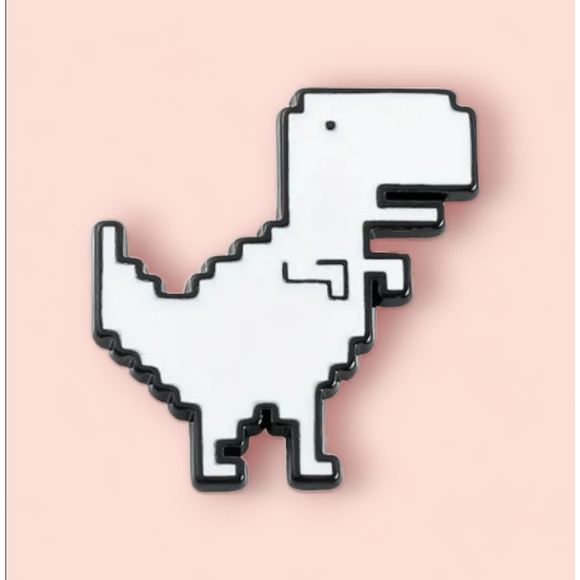 NEW Digital Ascii TRex Dinosaur Kawaii Cute Enamel Pin - Picture 1 of 1